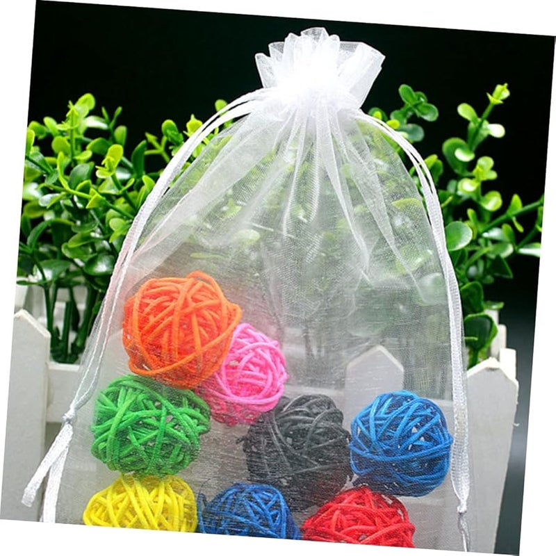 100 Pcs Drawstring Organza Bags For Jewelry Candy Storage Party Favor Pouches Gift Packaging - Image 3